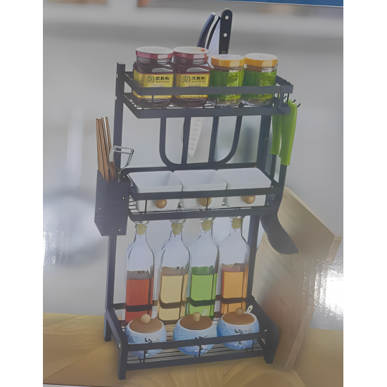 Μεταλλική Ραφιέρα Κουζίνας Σταθερή Μαύρη