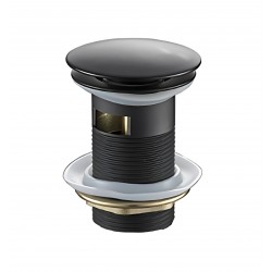 Karag Βαλβίδα Νιπτήρος Κλικ Κλακ με Υπερχείλιση Μαύρη G9802-B 