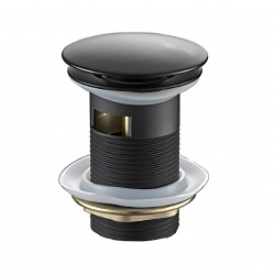 Karag Βαλβίδα Νιπτήρος Κλικ Κλακ με Υπερχείλιση Μαύρη G9802-B 