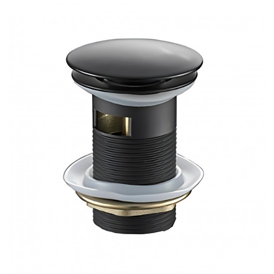 Karag Βαλβίδα Νιπτήρος Κλικ Κλακ με Υπερχείλιση Μαύρη G9802-B 