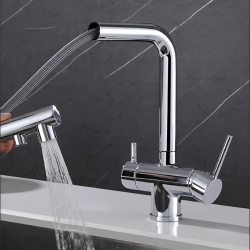 Τρίοδη Βρύση Κουζίνας Chrome Ντουζ Stocco ST-7501c