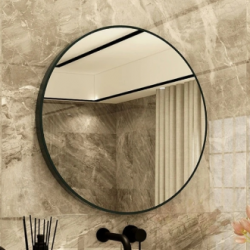 Μεταλλικός Καθρέπτης Μπάνιου Μαύρος Διαστάσεις 60 X 60 CM