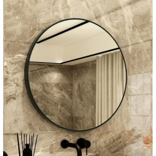 Μεταλλικός Καθρέπτης Μπάνιου Μαύρος Διαστάσεις 60 X 60 CM