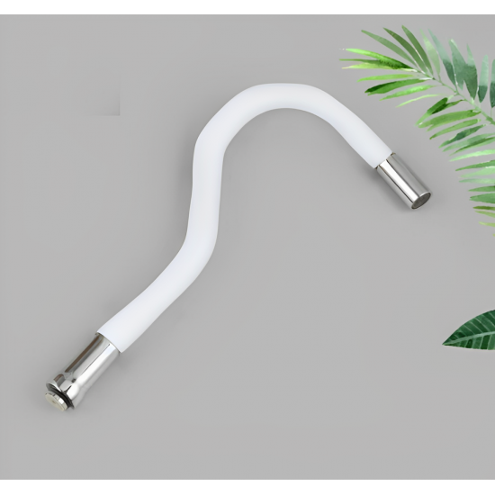 Εύκαμπτο Σιλικονούχο Ρουξούνι 3/4 χρώματος Λευκό