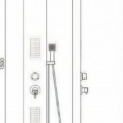 Στήλη Ντουζ με Μπαταρία Υδρομασάζ PO317 Στήλη Ντουζ με Μπαταρία Υδρομασάζ PO317
