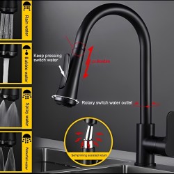 Μπαταρία Κουζίνας  Ντουζ Inox Heavy Μαύρo Bonken HT-1200