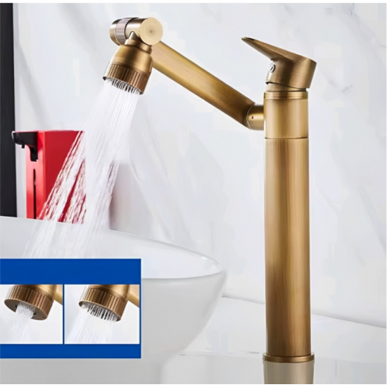 Μπαταρία Νιπτήρα Bronze Ψηλή Σπαστή Retro Bonken HT-1444