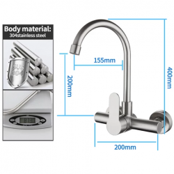 Επιτοιχια Μπαταρια Κουζινας inox 304 Fuggio