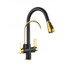 Τρίοδη Μπαταρία Κουζίνας Gold-Black Bonken HT-1664