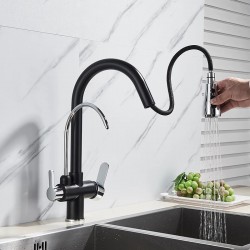 Τρίοδη Μπαταρία Κουζίνας Black-Chrome Bonken HT-1664 Τρίοδη Μπαταρία Κουζίνας Black-Chrome Bonken HT-1664