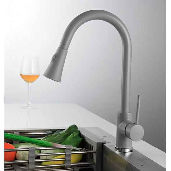 Μπαταρία Κουζίνας Γκρι Συρομενο Ντους  Bonken HT-1695