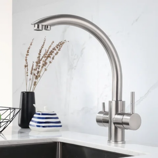 Μπαταρία κουζίνας τριοδη stainless 304 Inox Satine