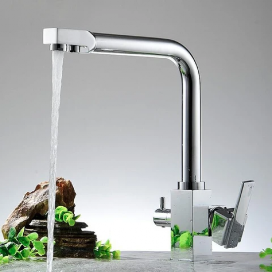 Τριοδη Μπαταρια Κουζινας chrome Brass Antolinno 