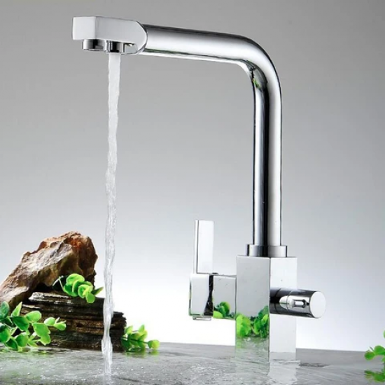 Τριοδη Μπαταρια Κουζινας chrome Brass Antolinno 