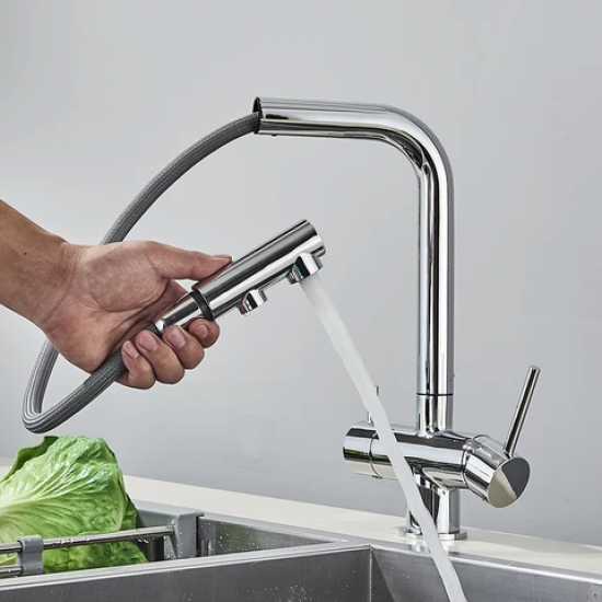 Τρίοδη μπαταρία κουζίνας chrome Bonken 7001C