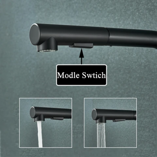 Μπαταρία Κουζίνας με Ντουζ Stainless Μαύρη Bonken 8708-1