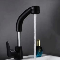 Μπαταρία Κουζίνας με Ντουζ Μαύρη Bonken HT-6218