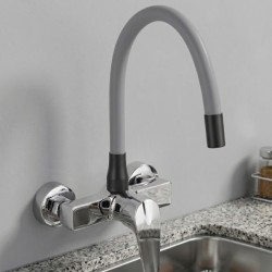 Βρύση Τοίχου Chrome-Γκρι Σπαστή Bonken HT-4504