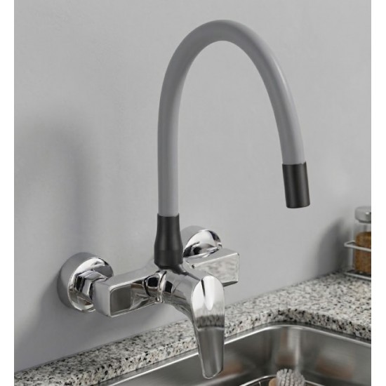 Βρύση Τοίχου Chrome-Γκρι Σπαστή Bonken HT-4504