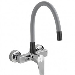 Βρύση Τοίχου Chrome-Γκρι Σπαστή Bonken HT-4504