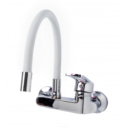 Επιτοίχια Μπαταρία Κουζίνας Λευκή Brass Hay 499