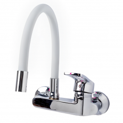 Επιτοίχια Μπαταρία Κουζίνας Λευκή Brass Hay 499