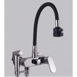 Βρύση Τοίχου Μαύρο-Chrome Σπαστή Nτους Bonken HT-5200