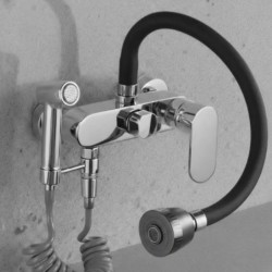 Βρύση Τοίχου Μαύρο-Chrome Σπαστή Nτους Bonken HT-5200