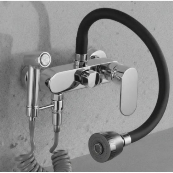 Βρύση Τοίχου Μαύρο-Chrome Σπαστή Nτους Bonken HT-5200