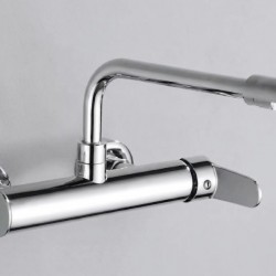 Επιτοίχια Βρύση Κουζίνας Chrome Χαμηλή Full Brass Bonken HT-6125