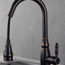 Μπαταρία Κουζίνας Ντουζ Antique Μαύρο-Bronze Bonken HT-6820