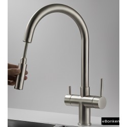 Τρίοδη Μπαταρία Κουζίνας Inox-Mat Ψηλή Bonken HT-6910