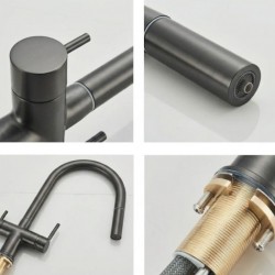 Τρίοδη Μπαταρία Κουζίνας Gun Gray με Ντουζ Bonken HT-6912