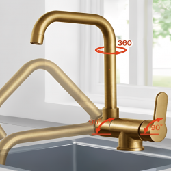 Μπαταρία Κουζίνας Μπρονζέ Σπαστή Bonken HT-9016