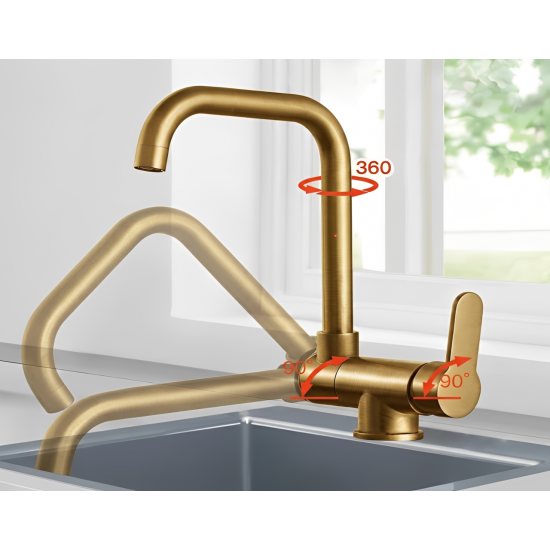 Μπαταρία Κουζίνας Μπρονζέ Σπαστή Bonken HT-9016