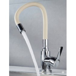 Μπαταρία Κουζίνας Σπαστή Inox Chrome-Μπεζ Bonken HT-411