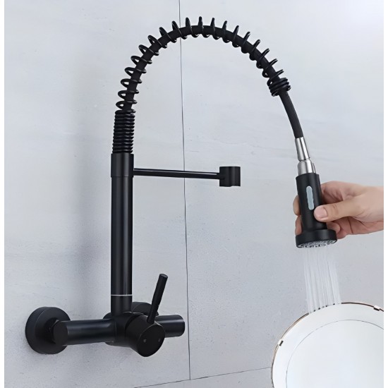 Επιτοίχια Μπαταρία Κουζίνας Σπαστή Inox Μαύρη Bonken HT-8090