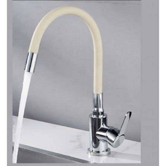 Μπαταρία Κουζίνας Σπαστή Inox Chrome-Μπεζ Bonken HT-411