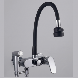 Βρύση Τοίχου Μαύρο-Chrome Σπαστή Nτους Bonken HT-5200