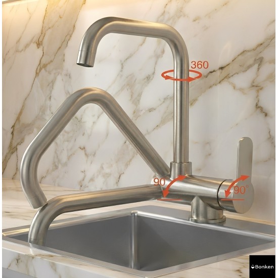 Βρύση Κουζίνας Inox Mat Σπαστή SUS304