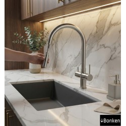 Τρίοδη Μπαταρία Κουζίνας Inox-Mat Ψηλή Bonken HT-6910