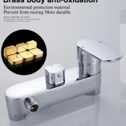 Επιτοίχια Βρύση Κουζίνας Σπαστή Chrome-Γκρι Σιλικόνης Bonken HT-1815