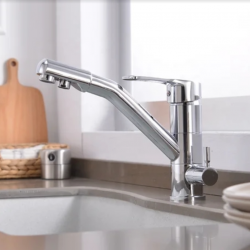 Τρίοδη Μπαταρία Κουζίνας Χαμηλή Chrome Bonken HT-2525