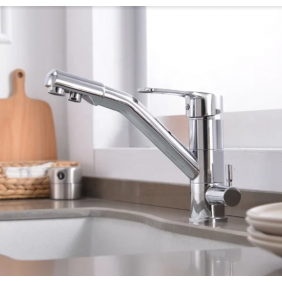 Τρίοδη Μπαταρία Κουζίνας Χαμηλή Chrome Bonken HT-2525