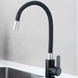 Μπαταρία Κουζίνας Μαύρη-chrome Σπαστή Bonken HT-1960