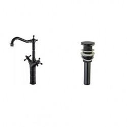 Σετ βρύσης νεροχύτη TRENDY S, τοποθέτηση σε πάγκο + αντικέ μαύρη βαλβίδα αποστράγγιση