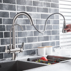  Τρίοδη Μπαταρία Κουζίνας Inox για σύνδεση με φίλτρο κάτω πάγκου Stocco ST-9903MN