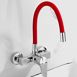 Επιτοίχια Μπαταρία Κουζίνας Σπαστή Κόκκινη Bonken HT-1793