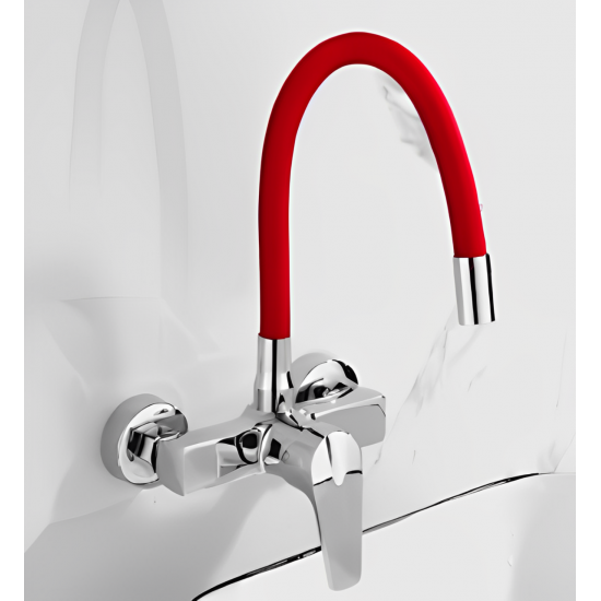 Επιτοίχια Μπαταρία Κουζίνας Σπαστή Κόκκινη Bonken HT-1793