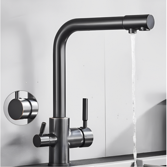 Τρίοδη Μπαταρία Κουζίνας Μαύρο-Bronze Stocco ST-0103